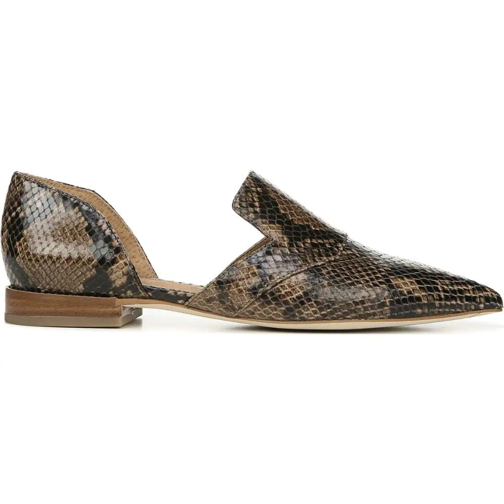 Toby Taupe Snake Leather Franco Sarto d'Orsay Flats