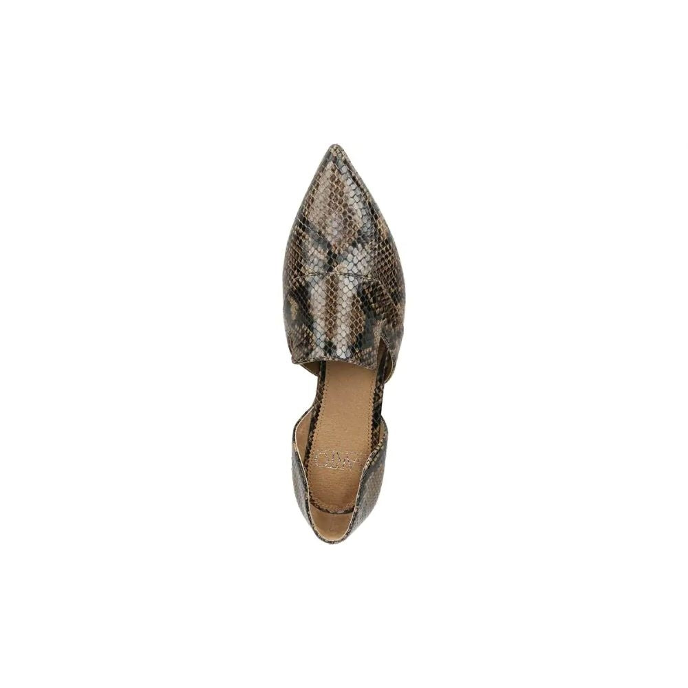 Toby Taupe Snake Leather Franco Sarto d'Orsay Flats