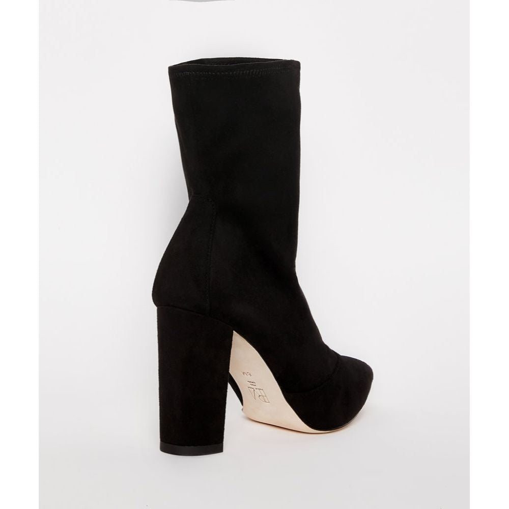 Edie Black Stretch Pelle Moda Ankle Boots