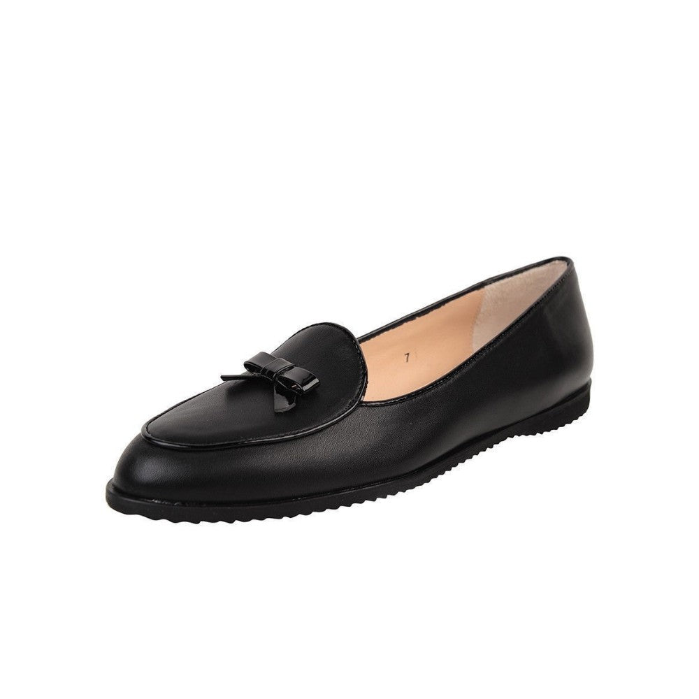 Belgian Black Leather Jon Josef Loafer Flats