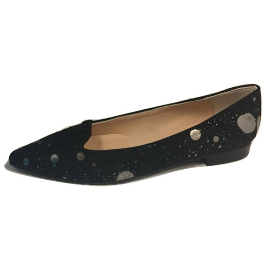 Blaine Dots Black Pewter Suede Jon Josef Flats
