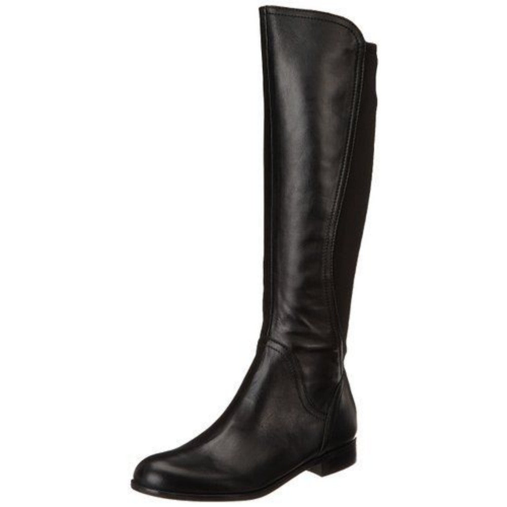 Franco Sarto Women's Marielle Black Leather and Fabric Stretch Boot