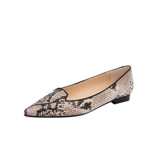 Blaine Blackwhite Snake Jon Josef Leather Flat