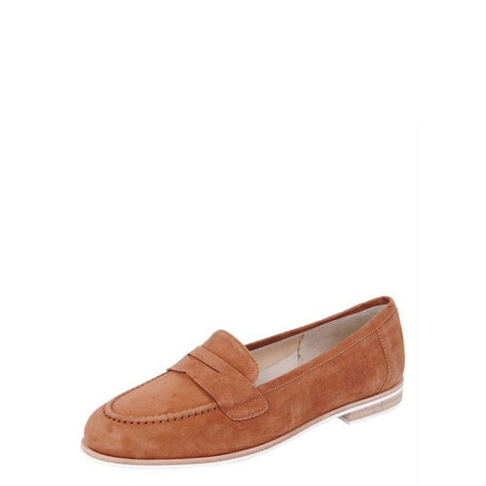 Jon Josef Women's Audrey Luggage Smoking Loafer Suede Flats