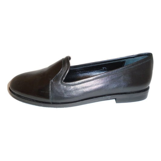 Sara Black Leather Jon Josef Loafer Flat