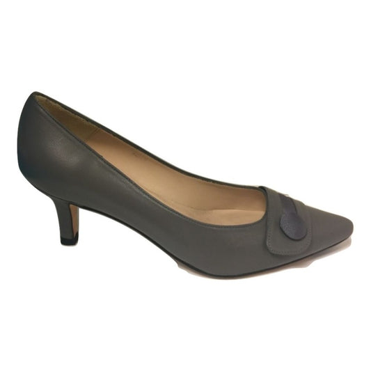 Click Grey Leather Jon Josef Pumps