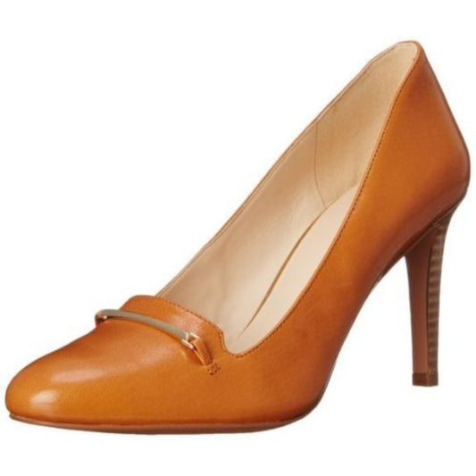 Nine West Women's Hiatus Dark Natural Leather Buckle Pump