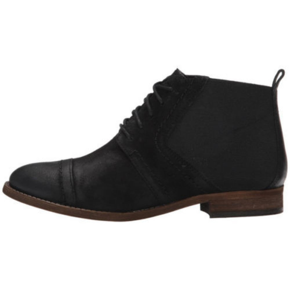 Franco Sarto Women's Halix Black Leather Ankle Flat Boots