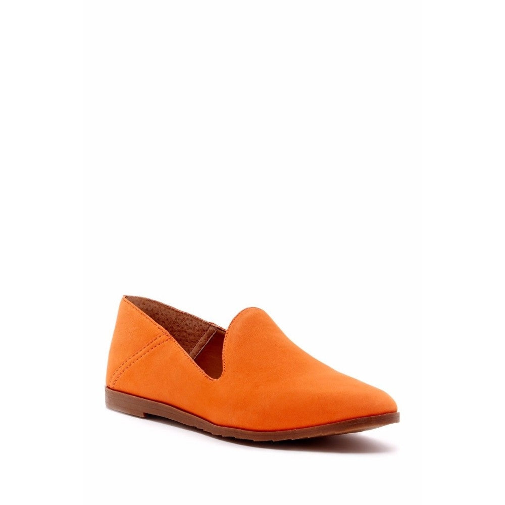 Franco Sarto Women's Freeze Orange Leather Loafer Flat