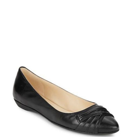 Nine West Womens Tamora Black Leather Flat