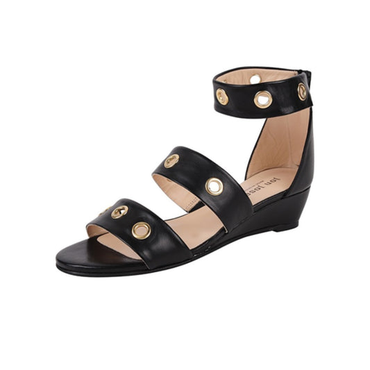 Right Black Jon Josef Leather Wedge Sandal