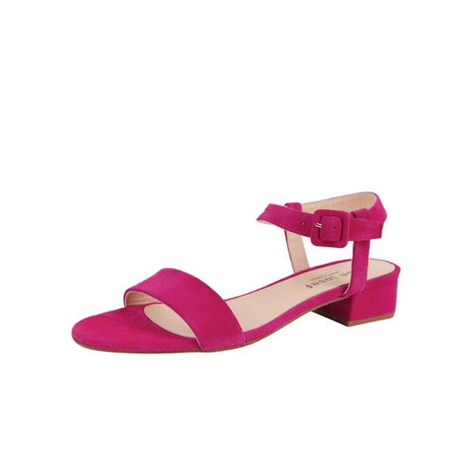 Crazy Fuchsia Suede Jon Josef Low Heel Sandal