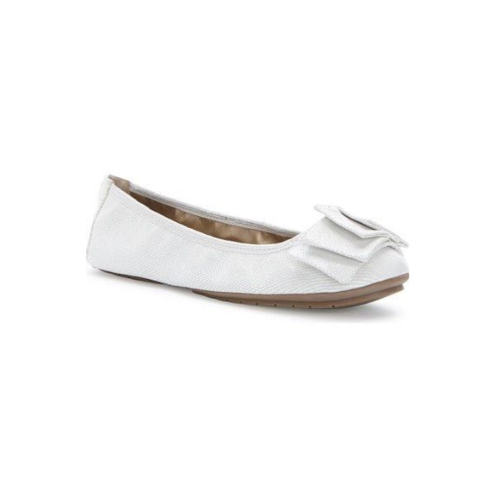 Me Too Women's Lilyana White Snake Leather Flat