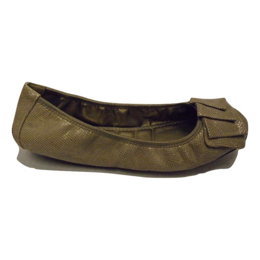 Me Too Women's Lilyana Taupe Snake Leather Flat