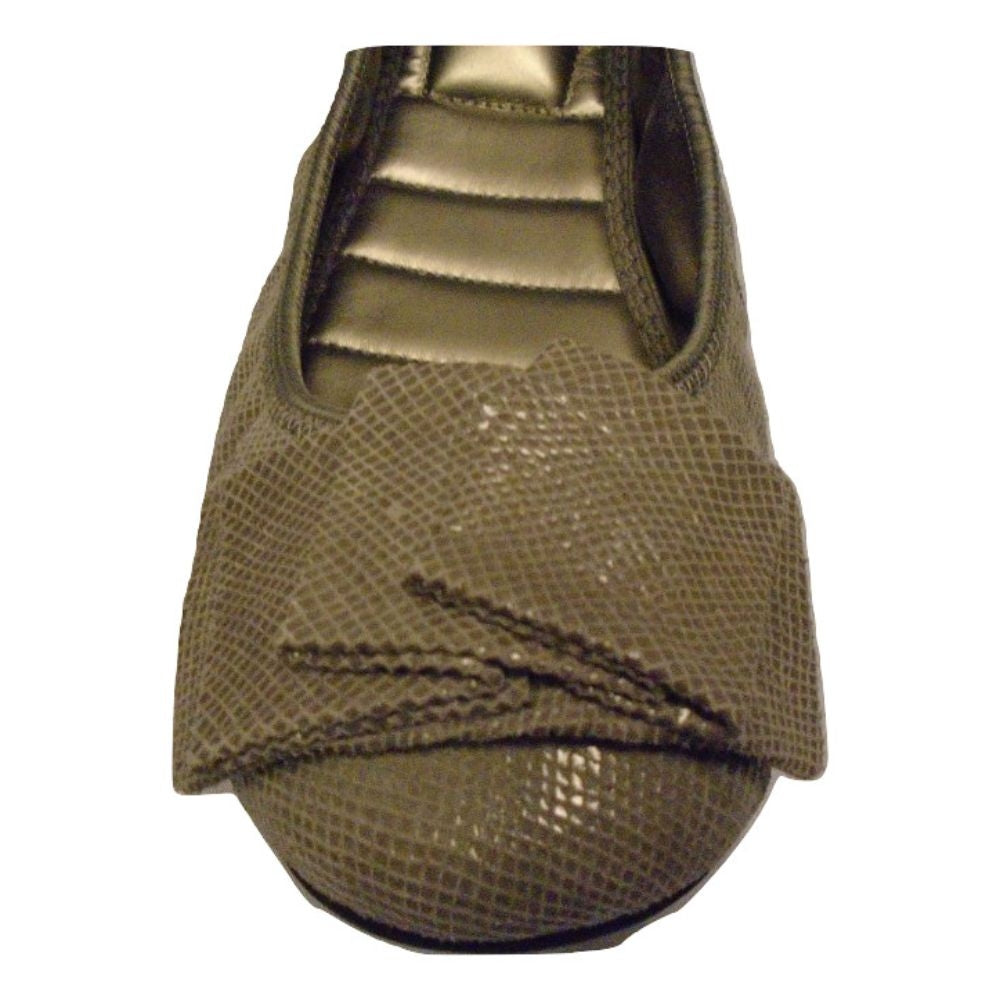 Me Too Women's Lilyana Taupe Snake Leather Flat