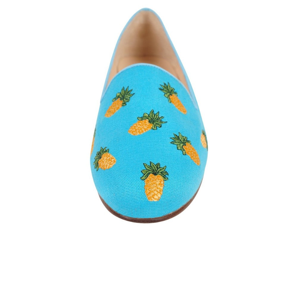 Pineapple Turquoise Linen Jon Josef Flat