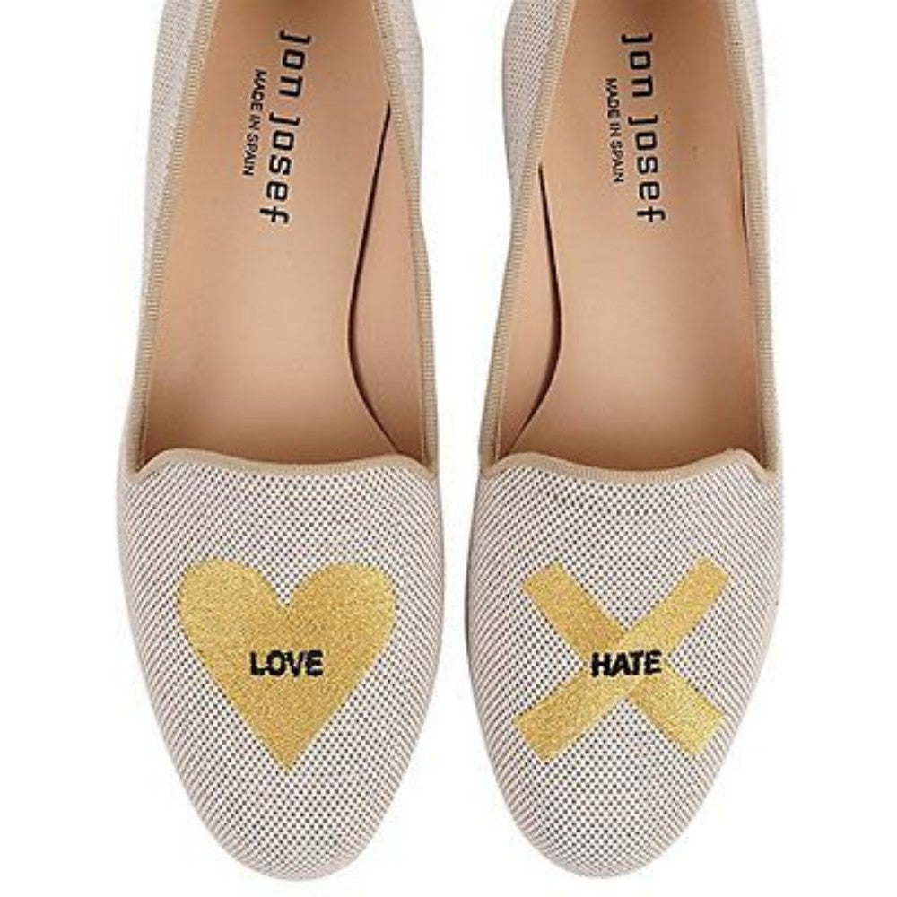 Jon Josef Womens Gatsby Love & Hate Natural Linen Loafer Flat