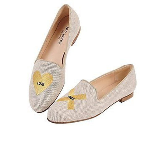 Jon Josef Womens Gatsby Love & Hate Natural Linen Loafer Flat