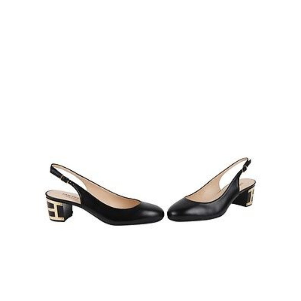 Jon Josef Tere Black Leather SlingbackPump