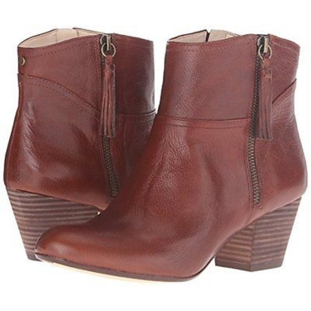 Nine West Women's Hannigan Cognac Leather Ankle Boot