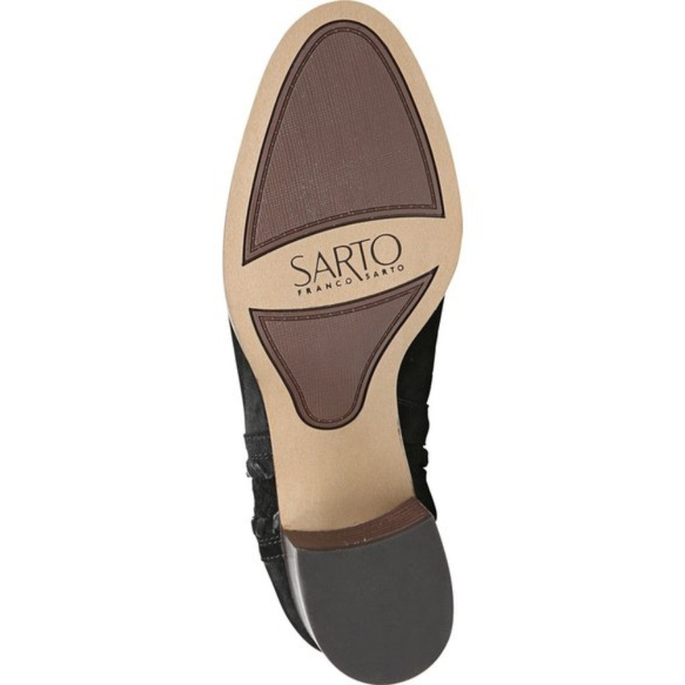 Chenille Black Suede Franco Sarto Ankle Boot
