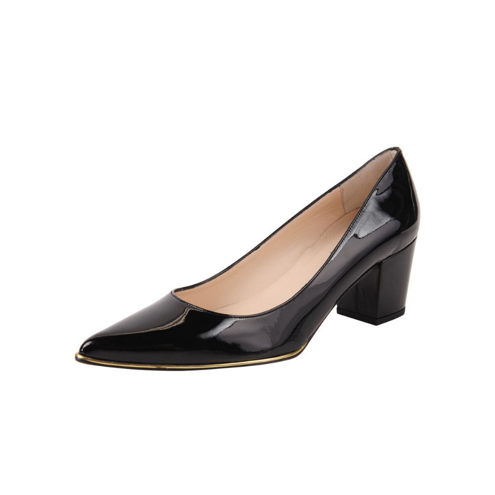 Christy V Black Patent Jon Josef Pumps