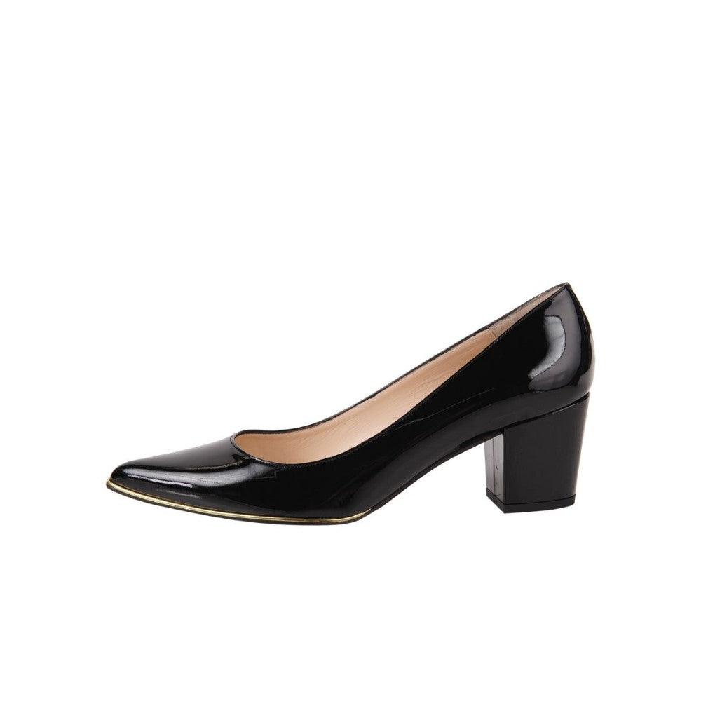 Christy V Black Patent Jon Josef Pumps