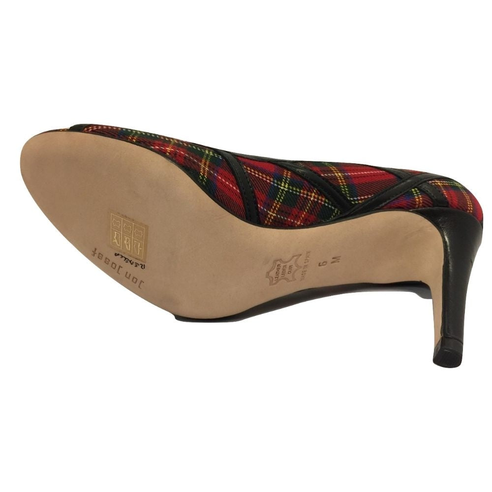 Rebecca Red Plaid Jon Josef Leather and Fabric Pums