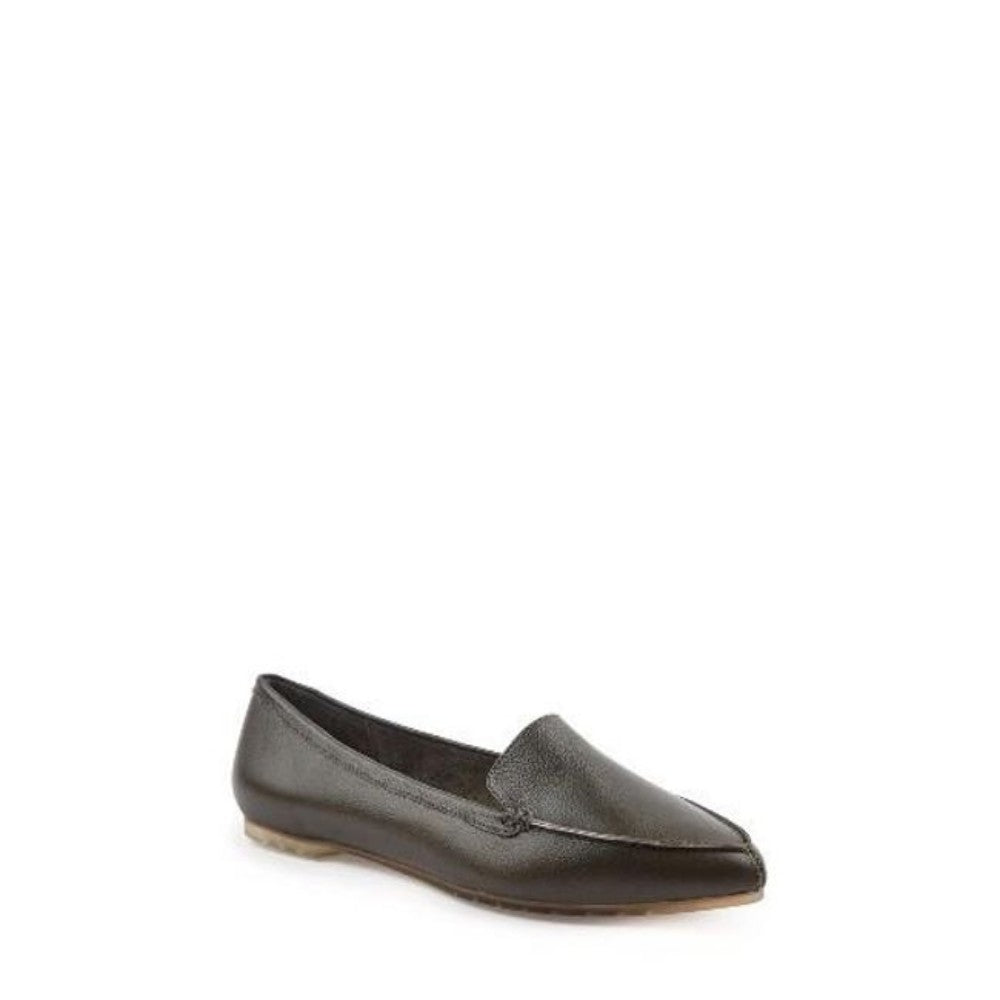Audra Olive Me Too Leather Loafer Flats - M - 7.5