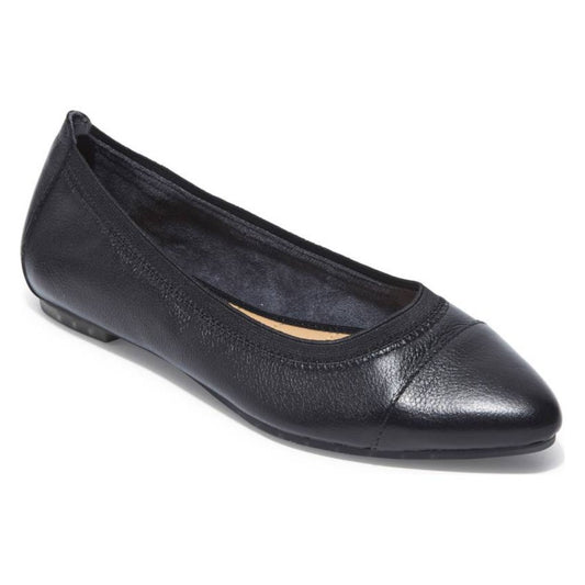 Arianna Black Me Too Leather Ballerina Flats