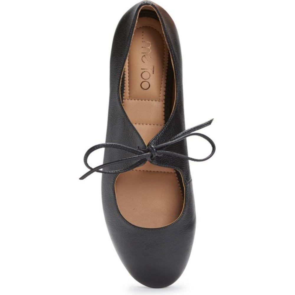Cacey Black Leather Me Too Flat Mary Janes
