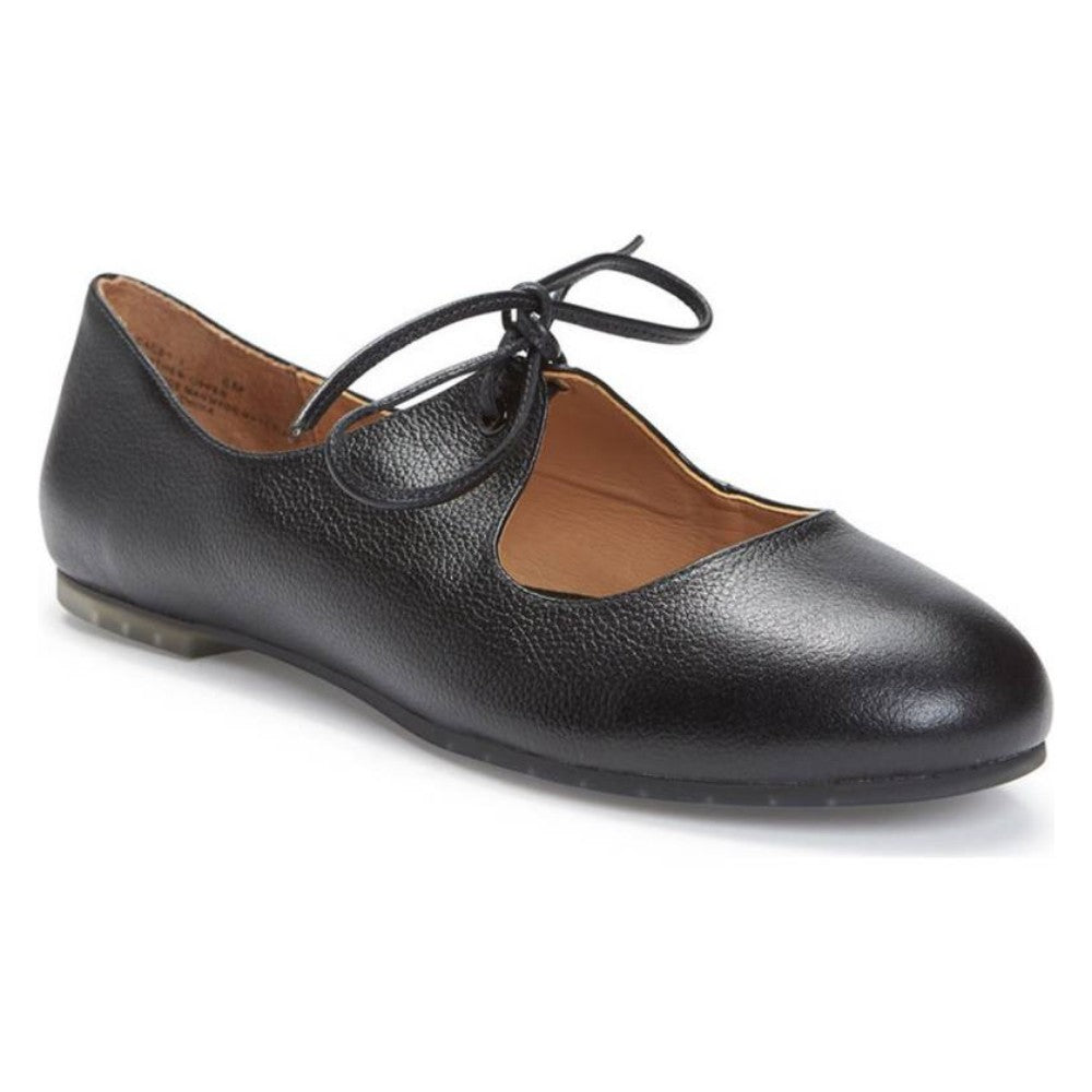 Cacey Black Leather Me Too Flat Mary Janes
