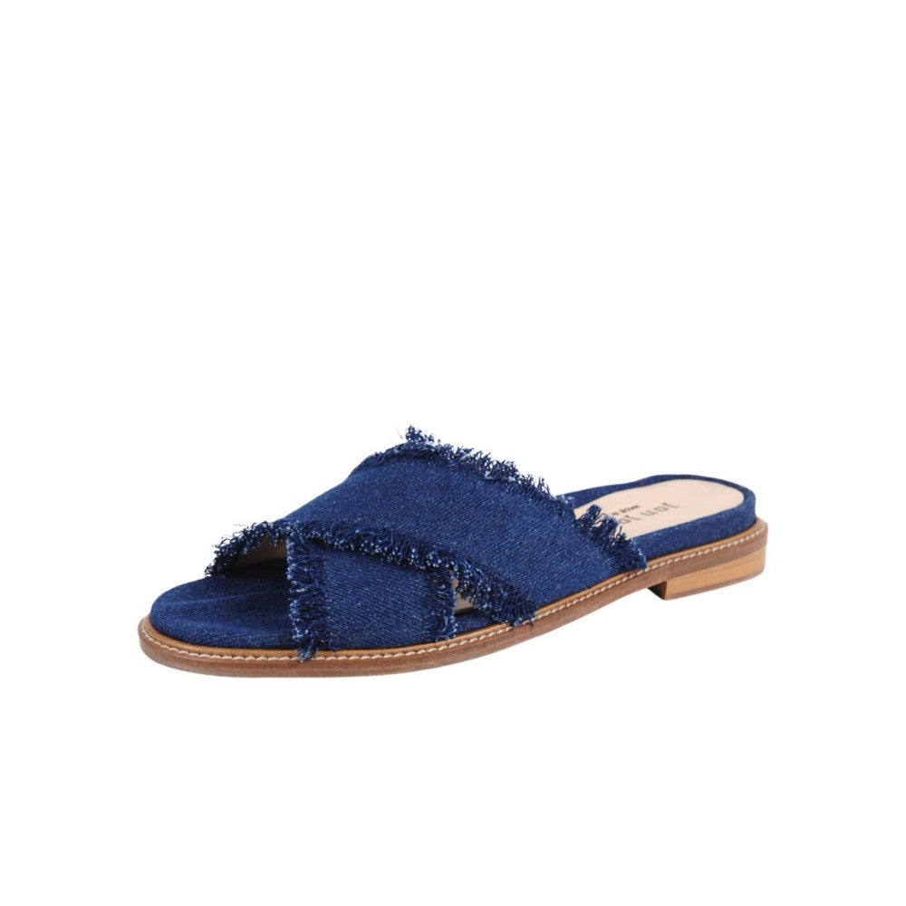 Noble Denim Fabric Jon Josef Flat Sandal - M - 6.5