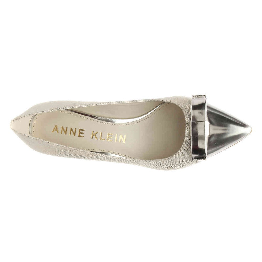 Flouncy Silver Anne Klein Pump