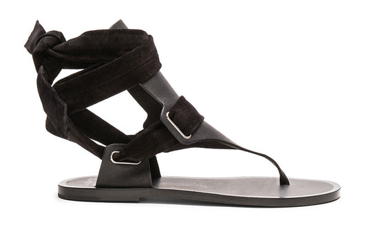 Mara Black Suede Rag&Bone Flat Sandal