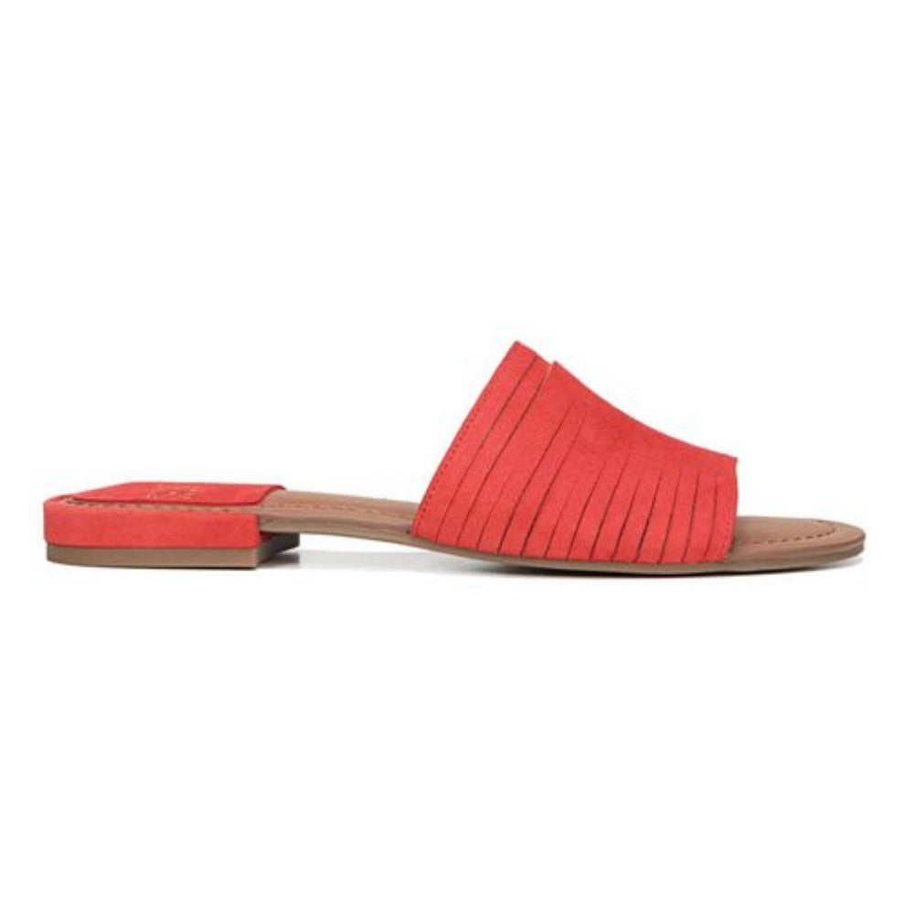 Amani Red Suede Franco Sarto Slide Flat Sandal