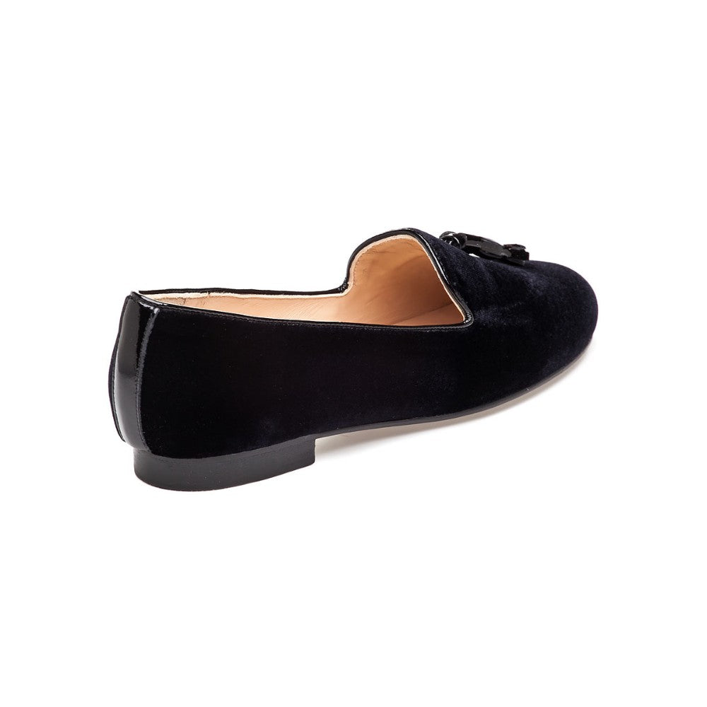 Jon Josef Womens Gentry Black Velvet Loafer Flat