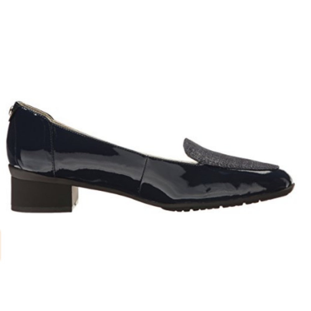 Anne Klein Women's Daneen Navy Patent Leather Slip-on Loafer