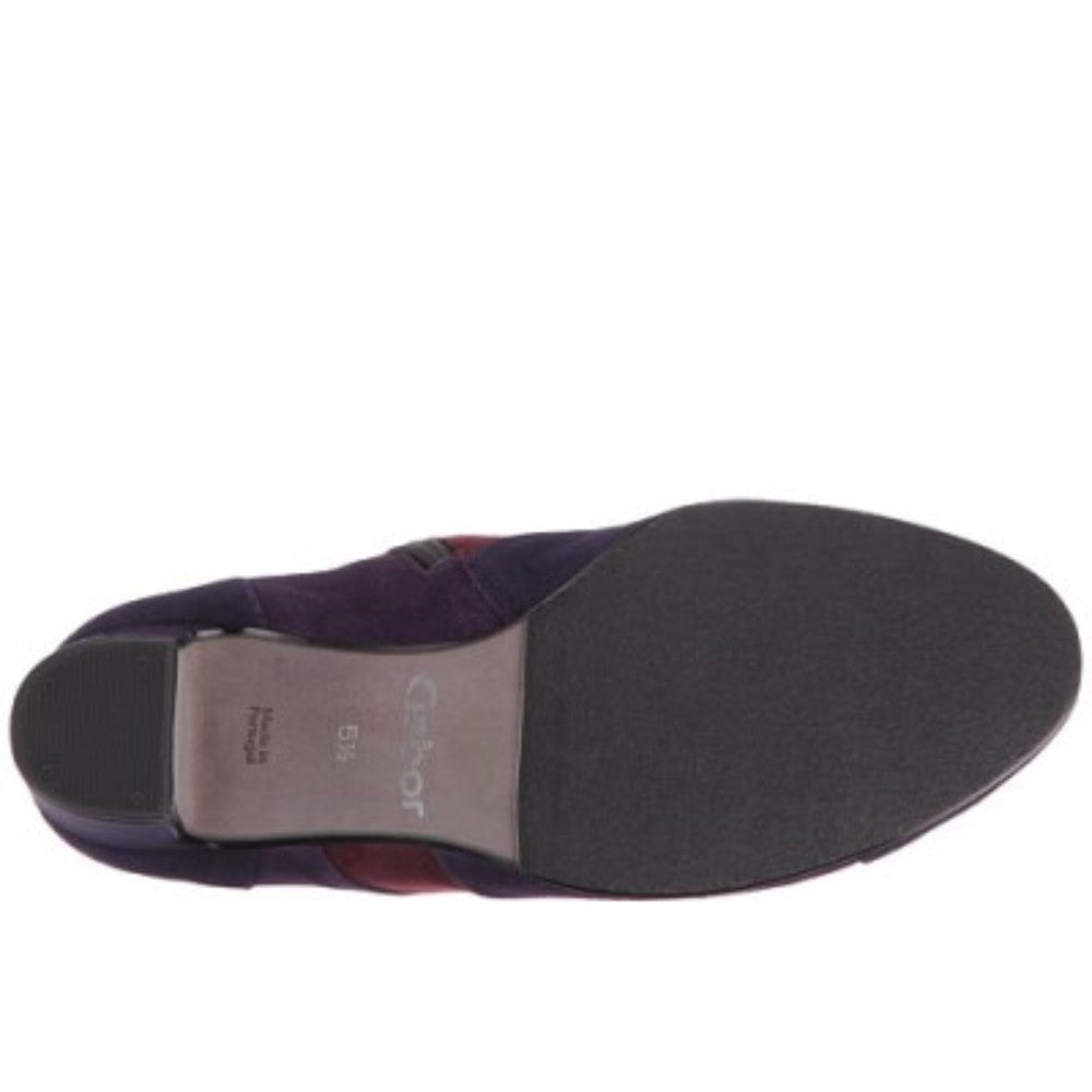 55881 Cir Dk Purple Gabor Suede Ankle Boots