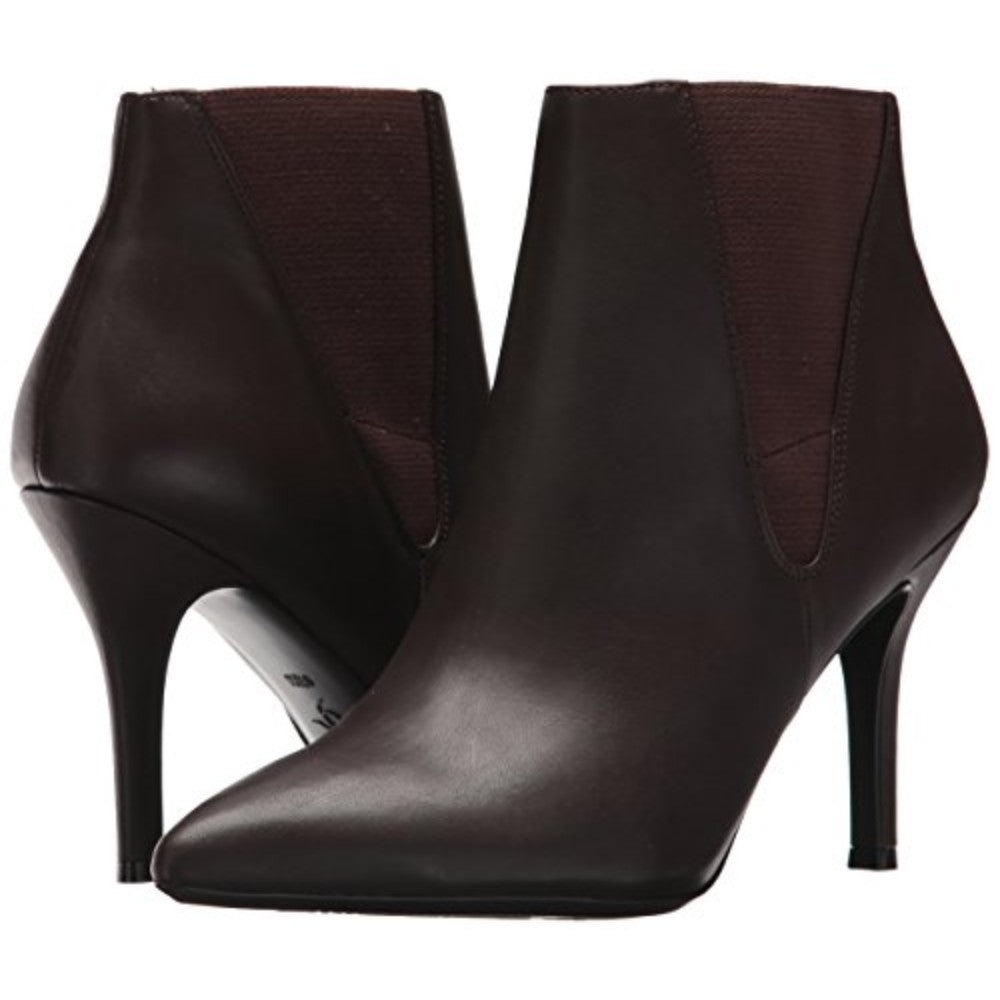 Front 9X9 Brown Leather Nine West Bootie