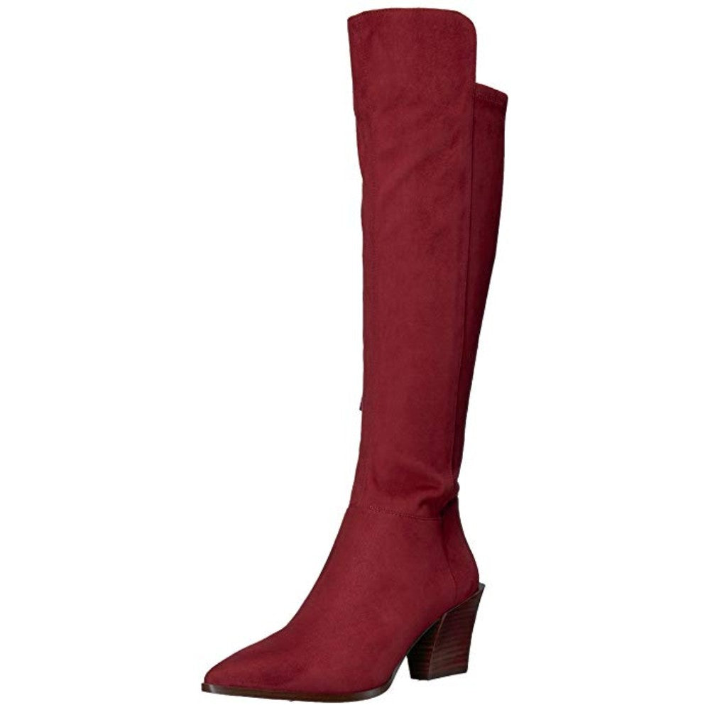 Nine West Women'sEarta Wine Fabric Dress Heel Boot