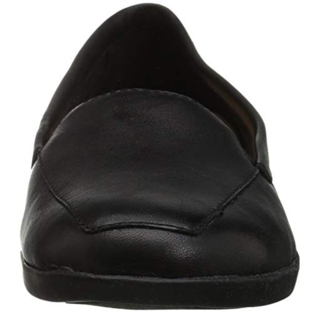 Devitt Black Leather Easy Spirit Loafer Flats