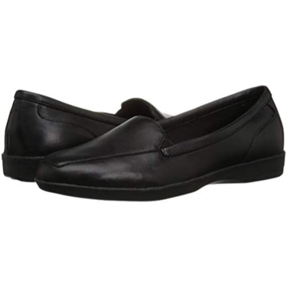 Devitt Black Leather Easy Spirit Loafer Flats