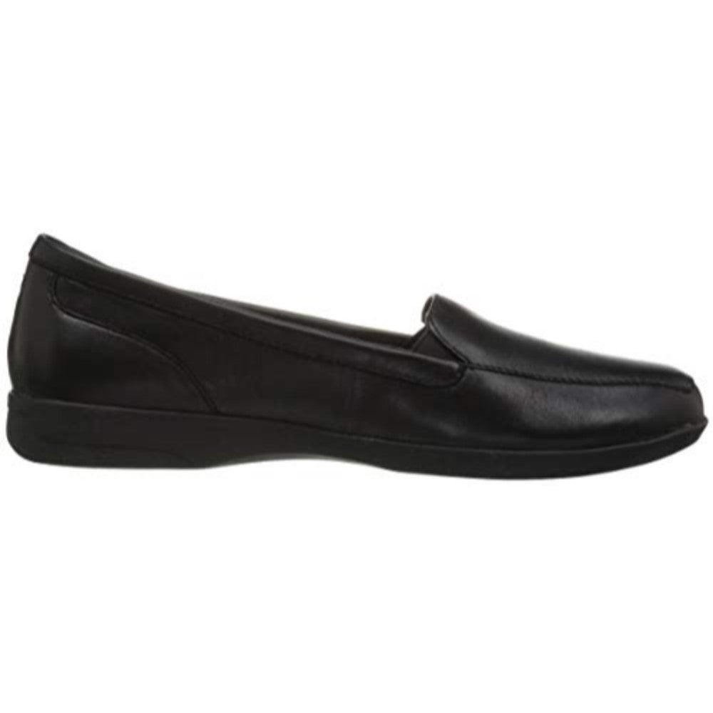 Devitt Black Leather Easy Spirit Loafer Flats