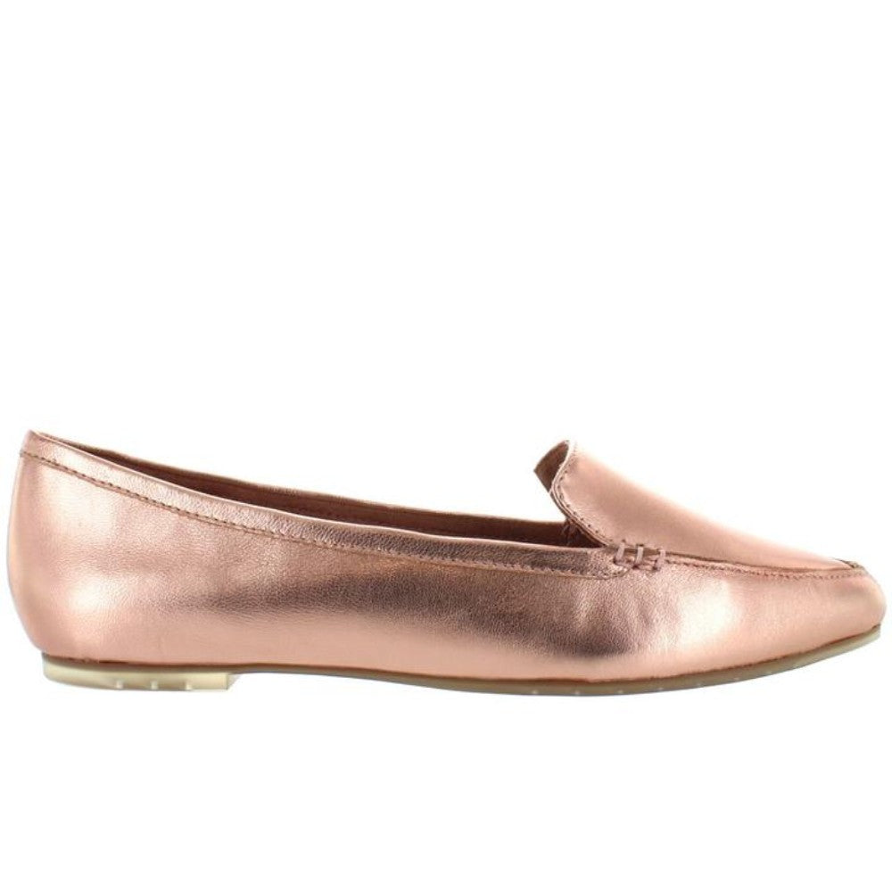 Audra Rose Gold Me Too Leather Loafer Flats