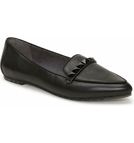Alexis Black Leather Me Too Loafer Flat