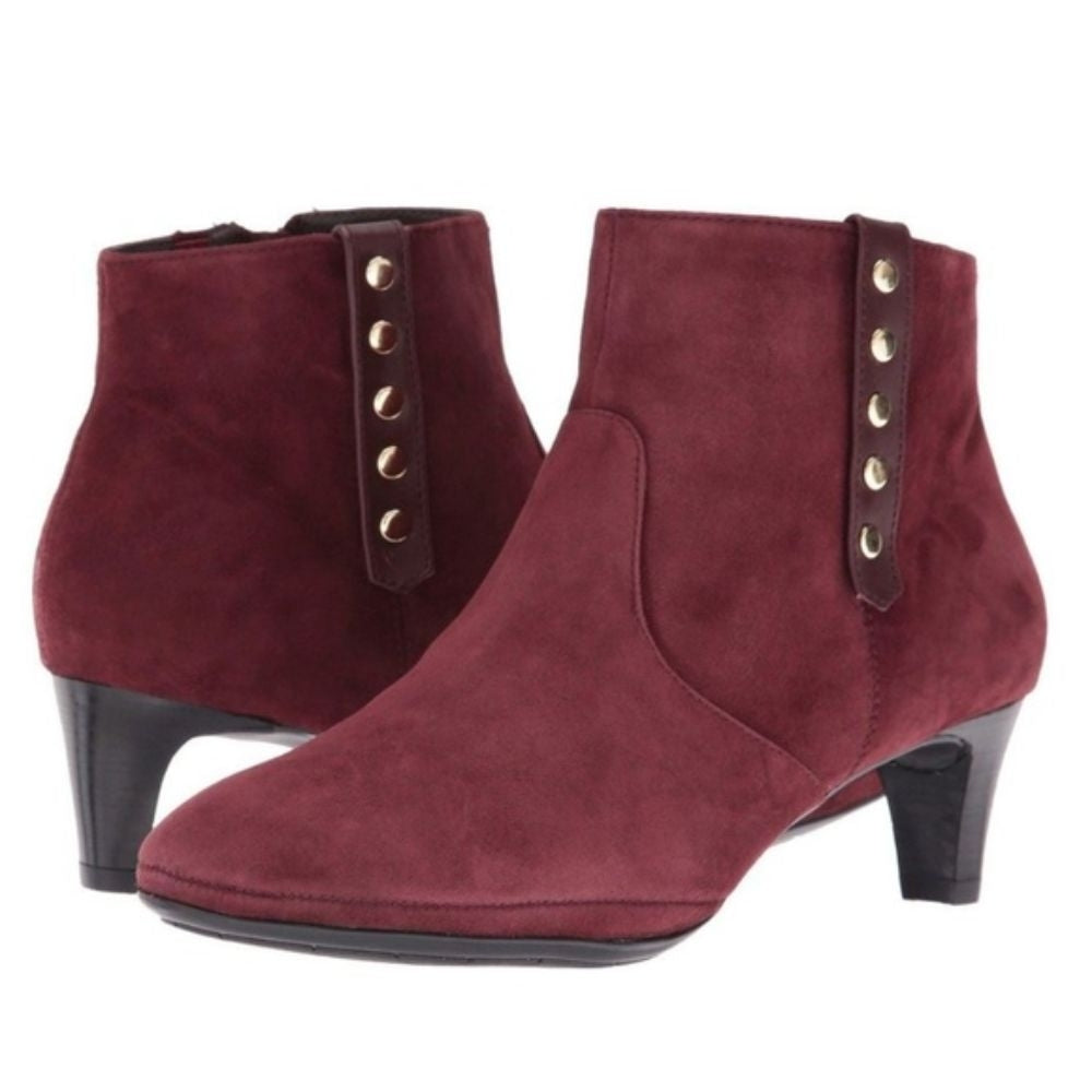 Tacoma Burgundy Suede Comfortiva Ankle Boot