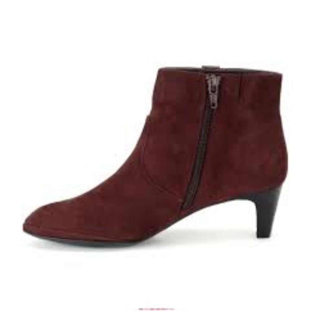 Tacoma Burgundy Suede Comfortiva Ankle Boot
