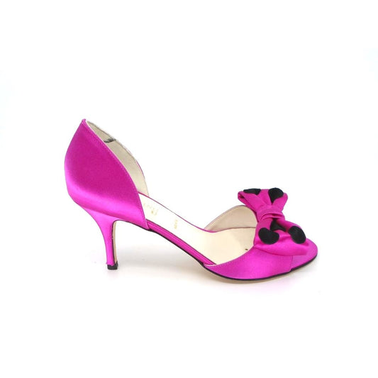 Car Hot Pink d'Orsay Satin Something Bleu Pump