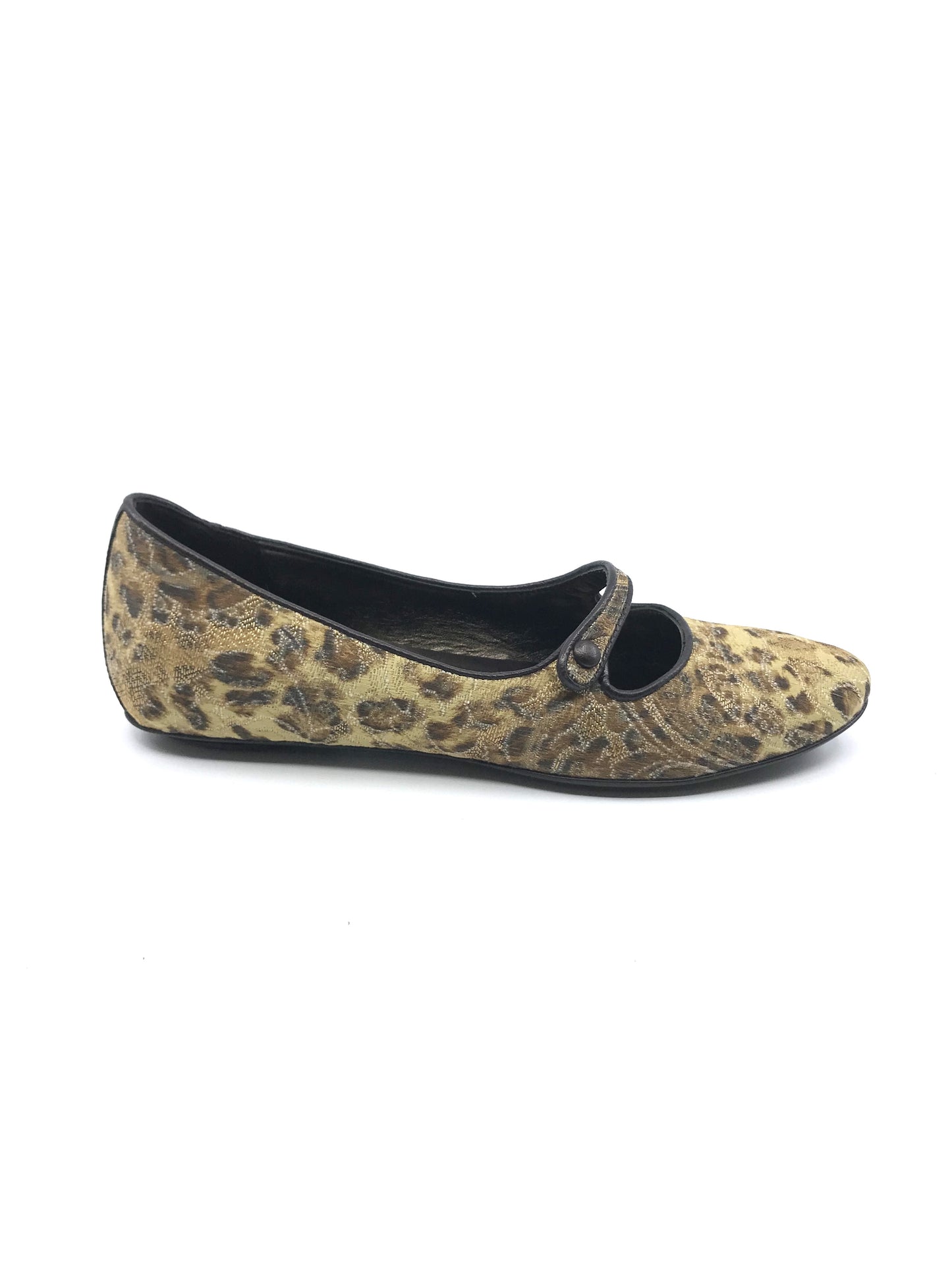 Henna 2 Leopard Fabric and Leather Donald Pliner Mary Janes Flats